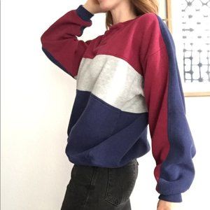 Vintage 90's Colorblock Pullover Sweatshirt